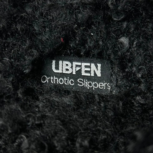 UBFEN  Black Boucle Orthotic Slippers 7 - Picture 5 of 6
